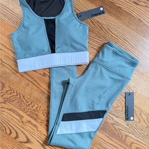 Mono B olive gray and Black Workout Set Brand New Medium